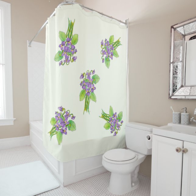 Wild Violets Shower Curtain (In Situ)