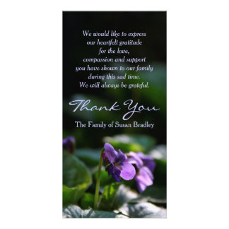 Wild Violets Sympathy Thank You Photo Card