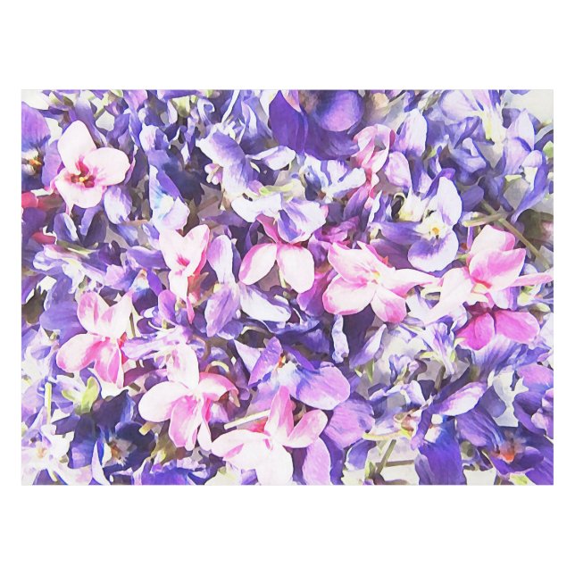 Wild Violets Tablecloth (Front (Horizontal))