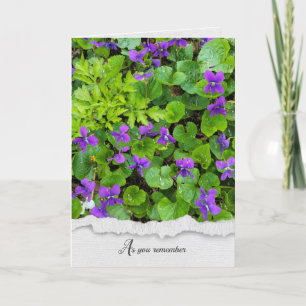 Wild Violets with Raindrops sympathy card