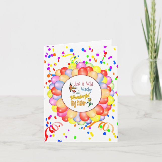Wild Wacky Wonderful Big Sister Gifts Card (Front)