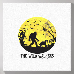 Wild Walkers Bigfoot Walking Bernese Halloween Hau Canvas Photo Tile