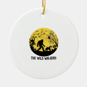 Wild Walkers Bigfoot Walking Bernese Halloween Hau Ceramic Ornament
