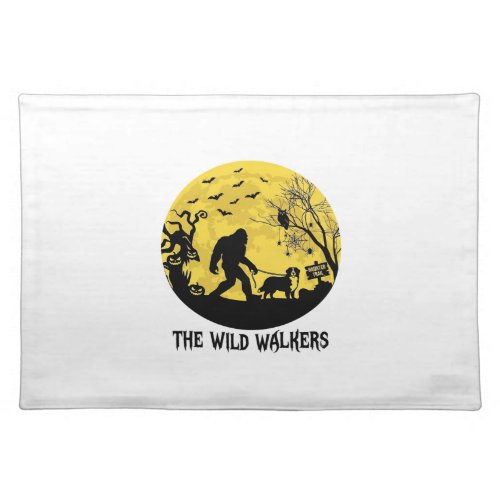 Wild Walkers Bigfoot Walking Bernese Halloween Hau Cloth Placemat