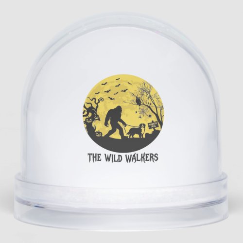 Wild Walkers Bigfoot Walking Bernese Halloween Hau Snow Globe
