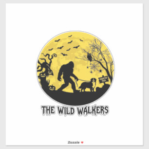 Wild Walkers Bigfoot Walking Bernese Halloween Hau Sticker
