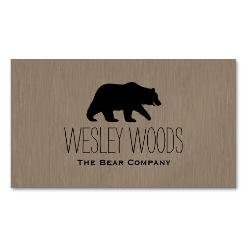 Wild Walking Grizzly Bear Silhouette Simple Business Card Magnet