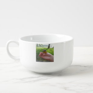Wild Warbler Bird On Hand Gifts for Animal Lovers Soup Mug