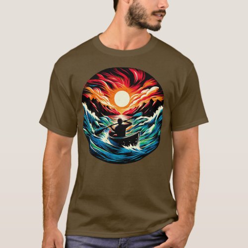 Wild Water Canoeing Design T_Shirt