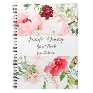 Wild Watercolor Floral Garden Wedding Notebook