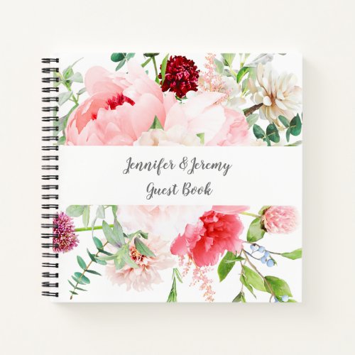 Wild Watercolor Garden Floral Guest Book