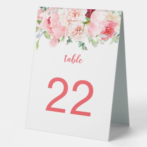 Wild Watercolor Garden Floral Table Tents Table Tent Sign