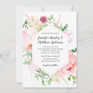 Wild Watercolor Garden Wedding | Invitation