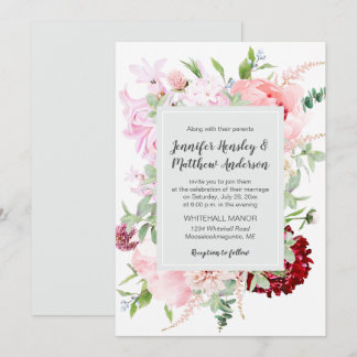 Wild Watercolor Garden Wedding | Invitation