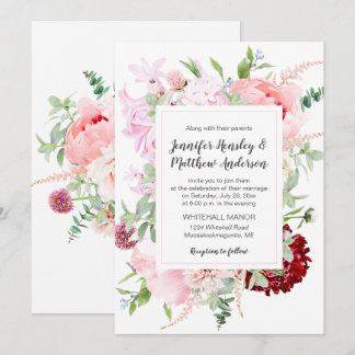 Wild Watercolor Garden Wedding | Invitation
