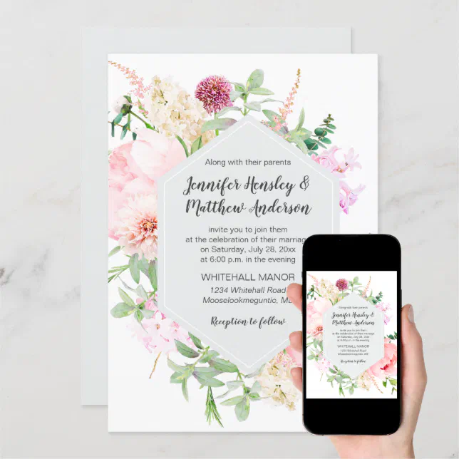 Wild Watercolor Garden Wedding | Invitation | Zazzle