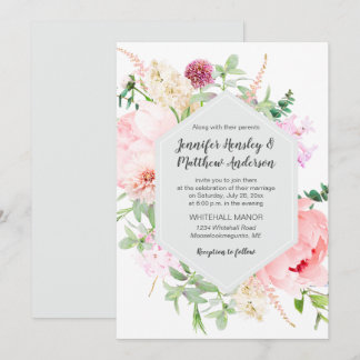 Wild Watercolor Garden Wedding | Invitation