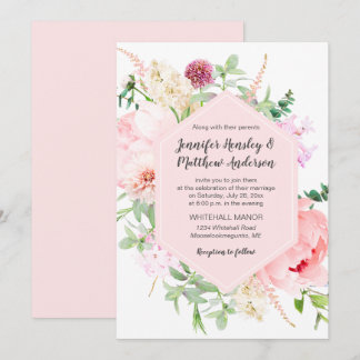 Wild Watercolor Garden Wedding | Invitation