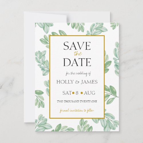 Wild Watercolour Foliage Engagement Save the Date