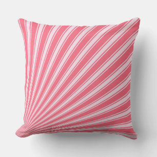 Wild watermelon Funky Sun Rays Background Throw Pillow