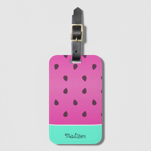 Wild Watermelon Slice | Personalized Luggage Tag (Front Vertical)