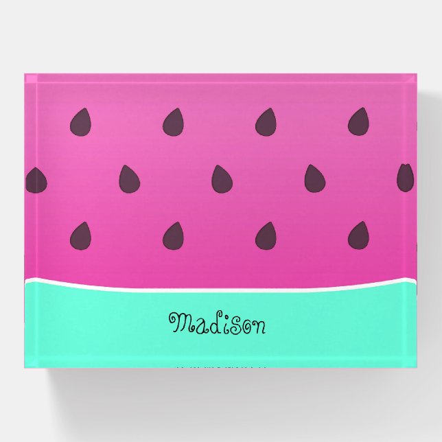 Wild Watermelon Slice | Personalized Paperweight (Front)