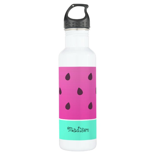 Wild Watermelon Slice | Personalized Stainless Steel Water Bottle (Front)