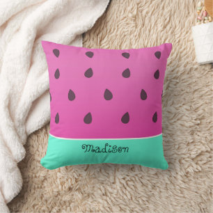 Wild Watermelon Slice   Personalized Throw Pillow
