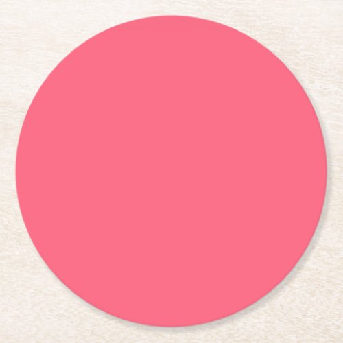 Wild Watermelon Solid Color Round Paper Coaster