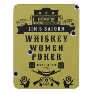 Wild West Americana Poker Door Sign