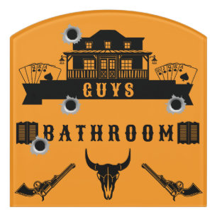 Wild West Americana Poker Door Sign