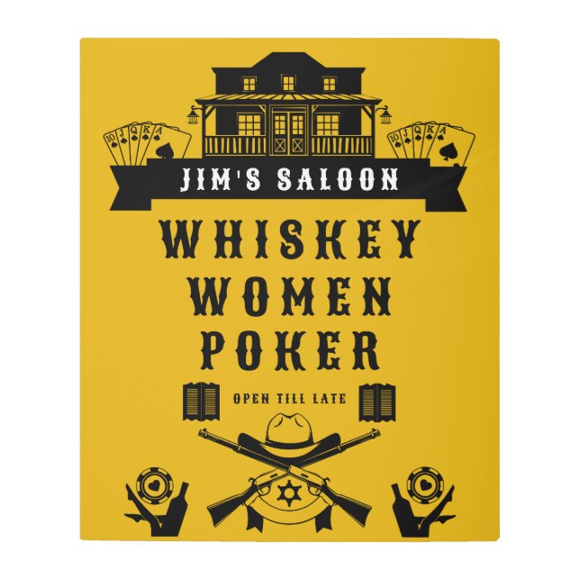 Wild West Americana Poker Metal Print (Front)