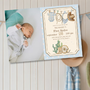 Wild West Baby Cowboy 1st Birthday Invitation