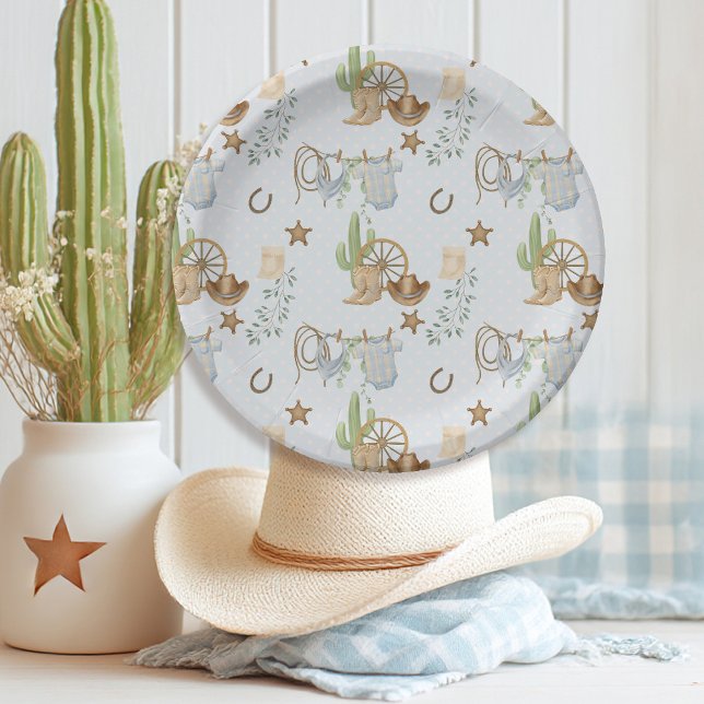 Wild West Baby Cowboy Paper Plates (Creator Uploaded)