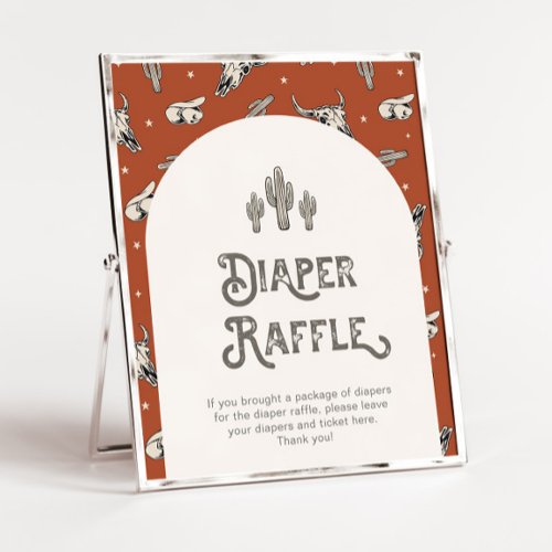 Wild West Baby Shower Diaper Raffle Sign