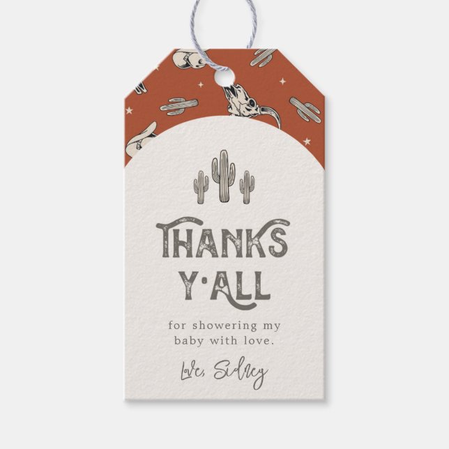 Wild West Baby Shower Favor Tag (Front)
