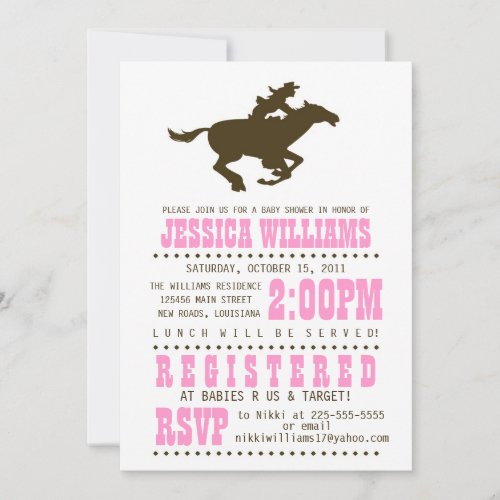 Wild West Baby Shower Invitation