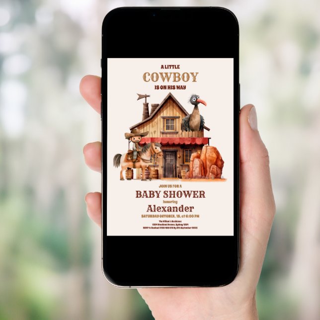 Wild West Baby Shower  Invitation (Front Digital)