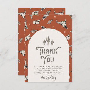 Wild West Baby Shower Thank You Card   Western