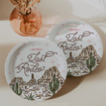 Wild West Bachelorette Last Rodeo Itinerary Paper Plates<br><div class="desc">Let's go girls! And get ready to saddle up for a cowgirl bachelorette party that captures the spirit of the Wild West! This stylish design features a playful rope font that weaves its way through hand-illustrated scenes of rodeos and desert landscapes. Perfect for any bachelorette's last rodeo! This collection includes...</div>