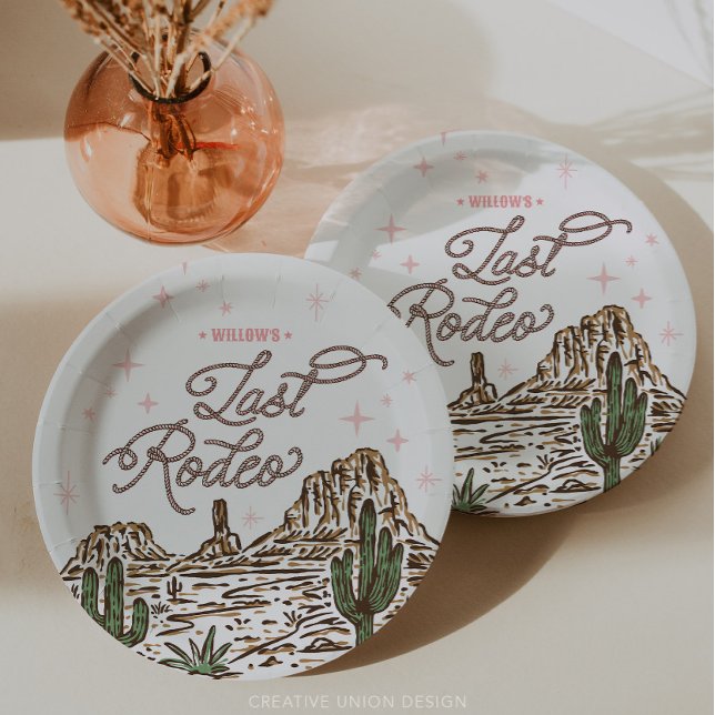 Wild West Bachelorette Last Rodeo Itinerary Paper Plates (Creator Uploaded)
