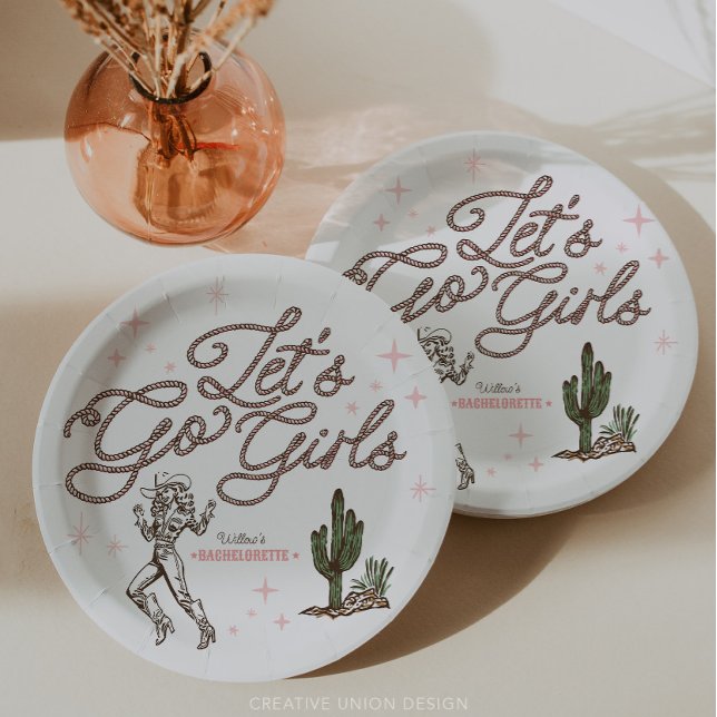 Wild West Bachelorette Last Rodeo Itinerary Paper Plates (Creator Uploaded)