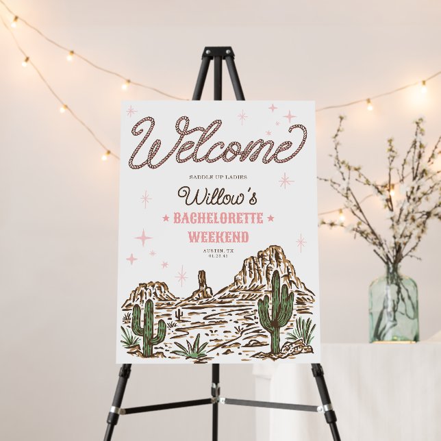 Wild West Bachelorette Last Rodeo Welcome Sign (In Situ (Stand))