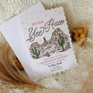 Wild West Bachelorette Yee Haw Itinerary Invitation