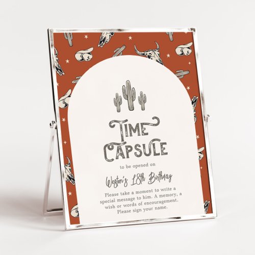 Wild West Birthday Time Capsule Sign