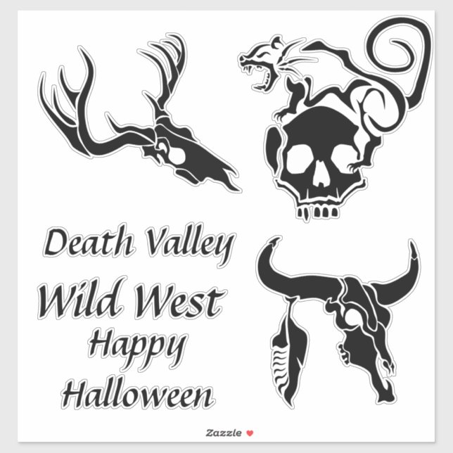 Wild West Black Skull Bundle Pack  Sticker (Sheet)