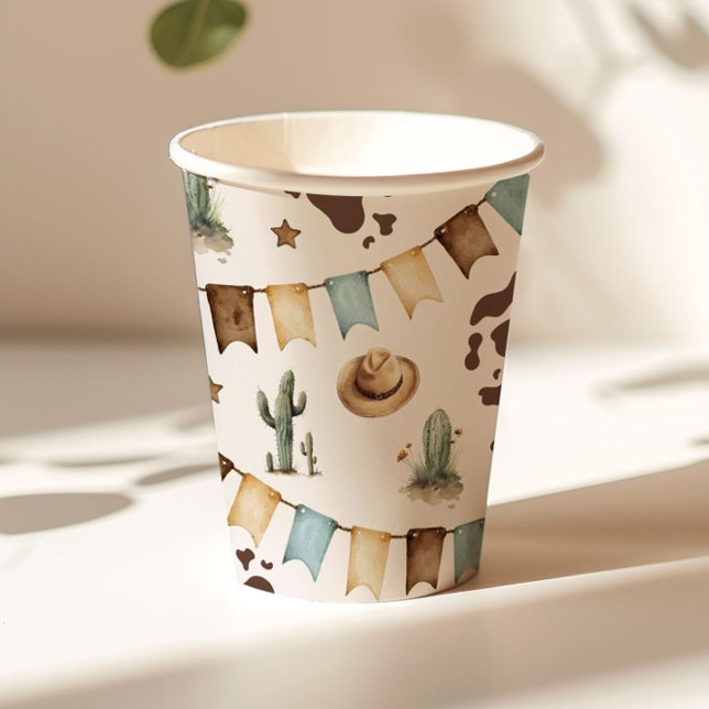 Wild West Boy First Rodeo 1st birthday party Paper Cups (Creator Uploaded)