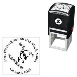 Wild West Bull Rider Family Home Return Address  Self-inking Stamp