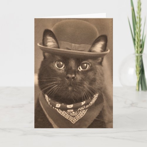 Wild West Cat Mug Shot _ Funny Card