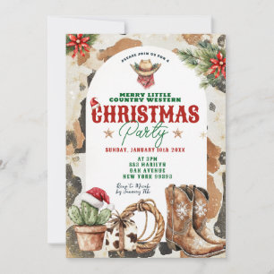 Wild West Country Western Christmas Party Invitation
